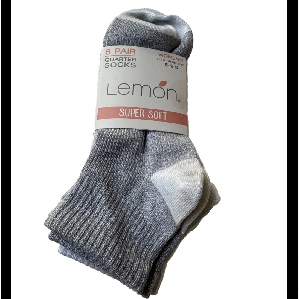 Lemon Women's Super Soft Quarter Socks, Peach, 5-9.5 Size, 8 Pairs